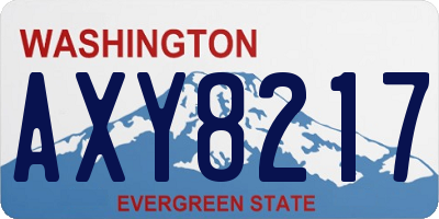 WA license plate AXY8217