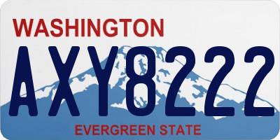 WA license plate AXY8222