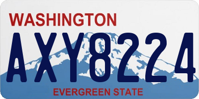 WA license plate AXY8224
