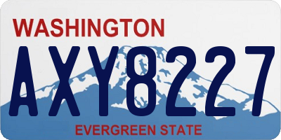 WA license plate AXY8227