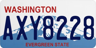 WA license plate AXY8228