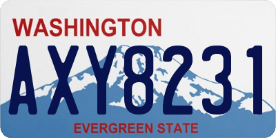WA license plate AXY8231