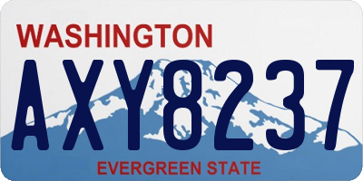 WA license plate AXY8237
