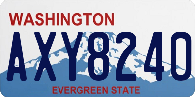 WA license plate AXY8240