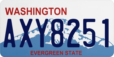 WA license plate AXY8251