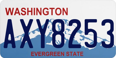 WA license plate AXY8253