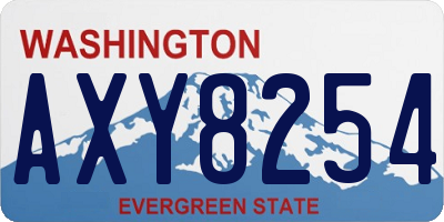 WA license plate AXY8254