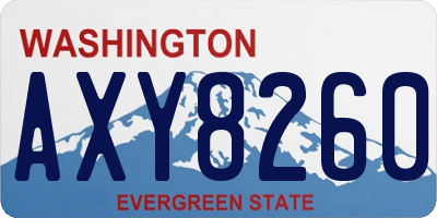 WA license plate AXY8260