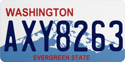 WA license plate AXY8263