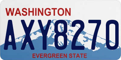 WA license plate AXY8270