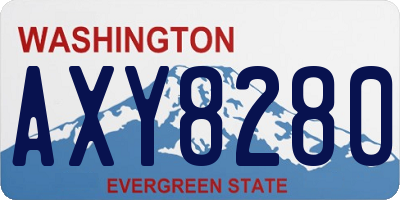 WA license plate AXY8280