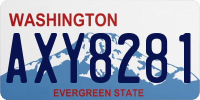WA license plate AXY8281