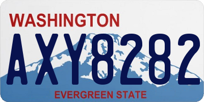 WA license plate AXY8282