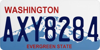 WA license plate AXY8284