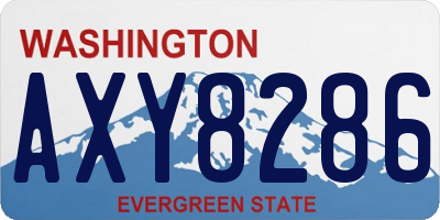 WA license plate AXY8286