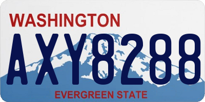 WA license plate AXY8288