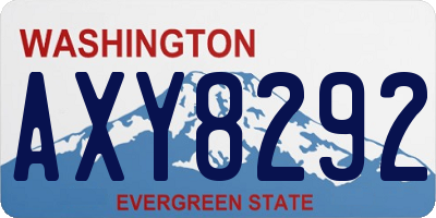 WA license plate AXY8292