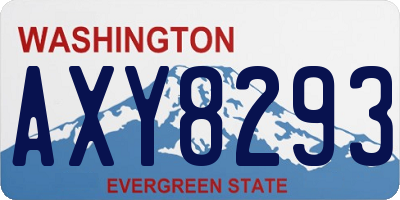 WA license plate AXY8293