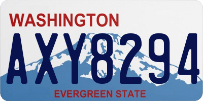 WA license plate AXY8294