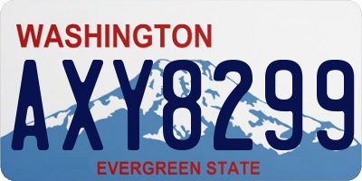 WA license plate AXY8299