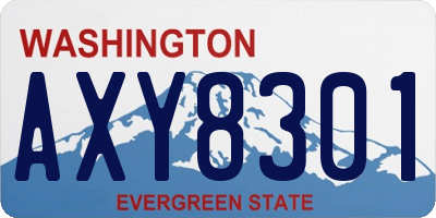 WA license plate AXY8301