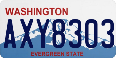 WA license plate AXY8303