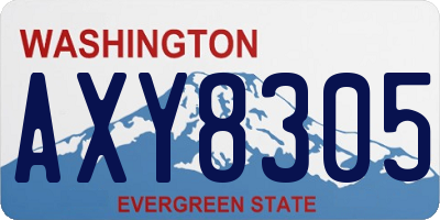 WA license plate AXY8305
