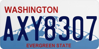 WA license plate AXY8307
