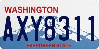 WA license plate AXY8311