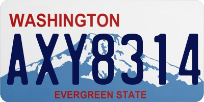 WA license plate AXY8314
