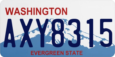 WA license plate AXY8315