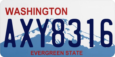 WA license plate AXY8316