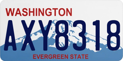 WA license plate AXY8318