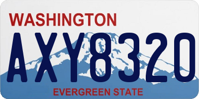 WA license plate AXY8320