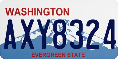 WA license plate AXY8324