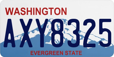 WA license plate AXY8325