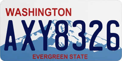 WA license plate AXY8326