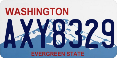 WA license plate AXY8329