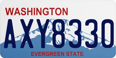WA license plate AXY8330