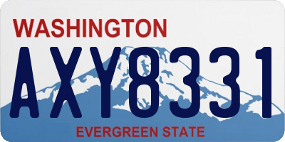 WA license plate AXY8331