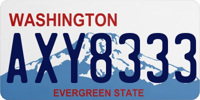 WA license plate AXY8333