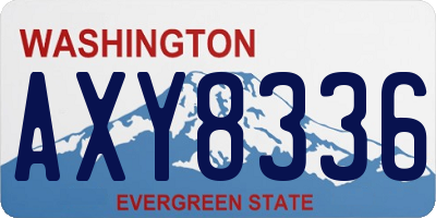 WA license plate AXY8336