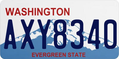 WA license plate AXY8340