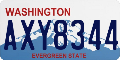 WA license plate AXY8344