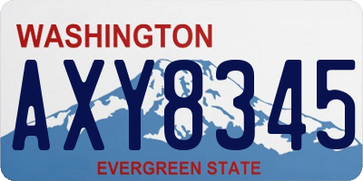 WA license plate AXY8345