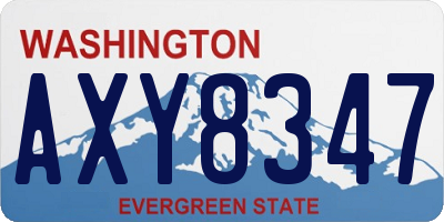 WA license plate AXY8347