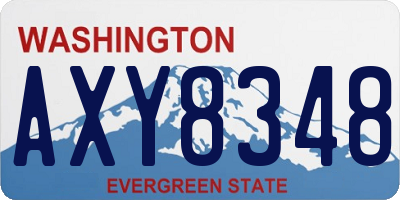 WA license plate AXY8348