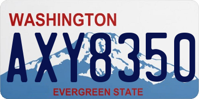 WA license plate AXY8350