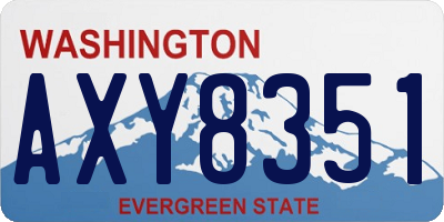 WA license plate AXY8351