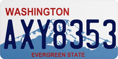 WA license plate AXY8353